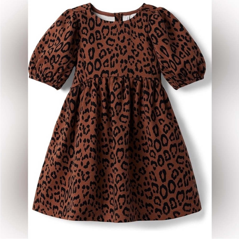Janie and Jack Brown Leopard Print Dress